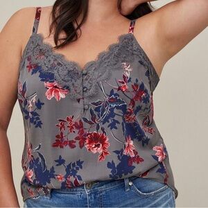 Torrid Ava Stretch Challis Lace Trim Cami Plus Size 1
